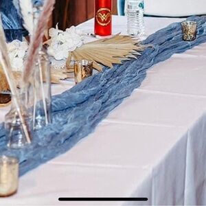 21 Dusty Blue 10 ft Gauze Table Runner Cheesecloth Fabric Wedding Party Event